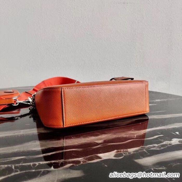 Most Popular Prada Saffiano leather mini shoulder bag 2BH204 orange