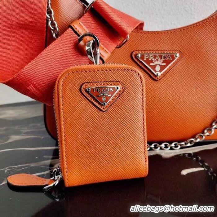 Most Popular Prada Saffiano leather mini shoulder bag 2BH204 orange