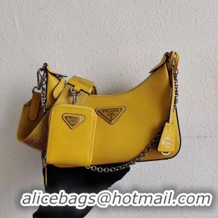 Buy Classic Prada Saffiano leather mini shoulder bag 2BH204 yellow