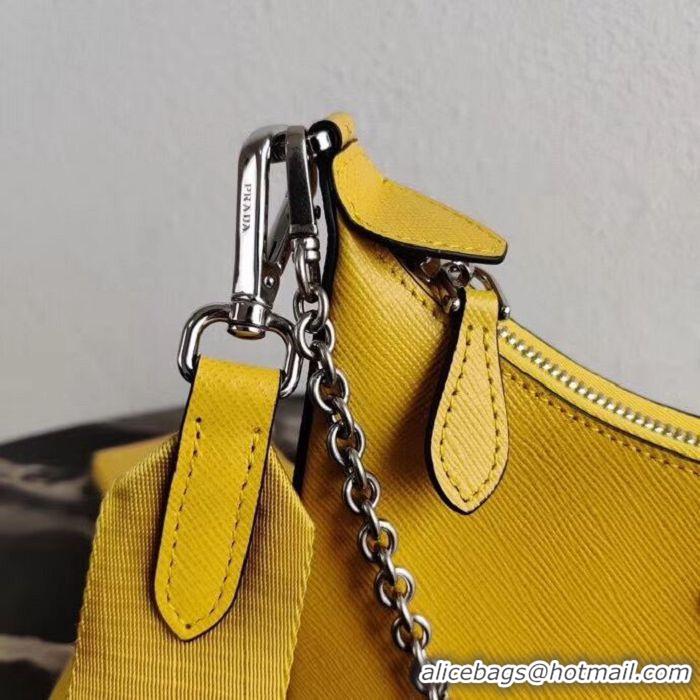 Buy Classic Prada Saffiano leather mini shoulder bag 2BH204 yellow