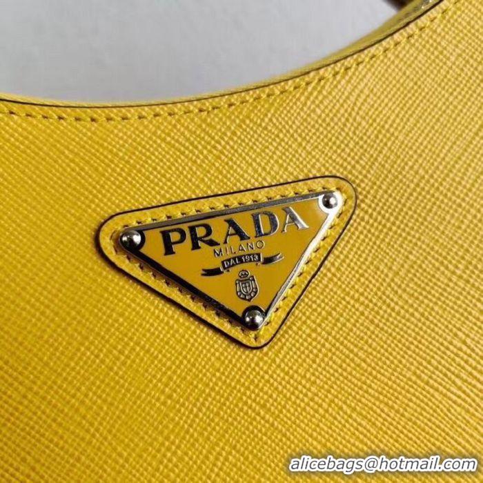 Buy Classic Prada Saffiano leather mini shoulder bag 2BH204 yellow