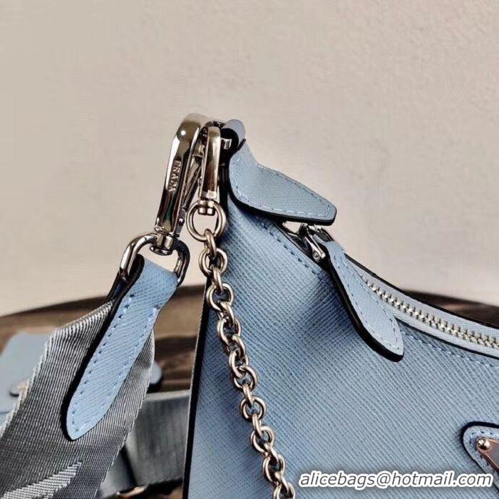 Pretty Style Prada Saffiano leather mini shoulder bag 2BH204 sky blue