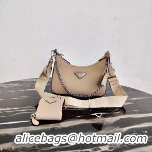 Noble Prada Saffiano leather mini shoulder bag 2BH204 apricot