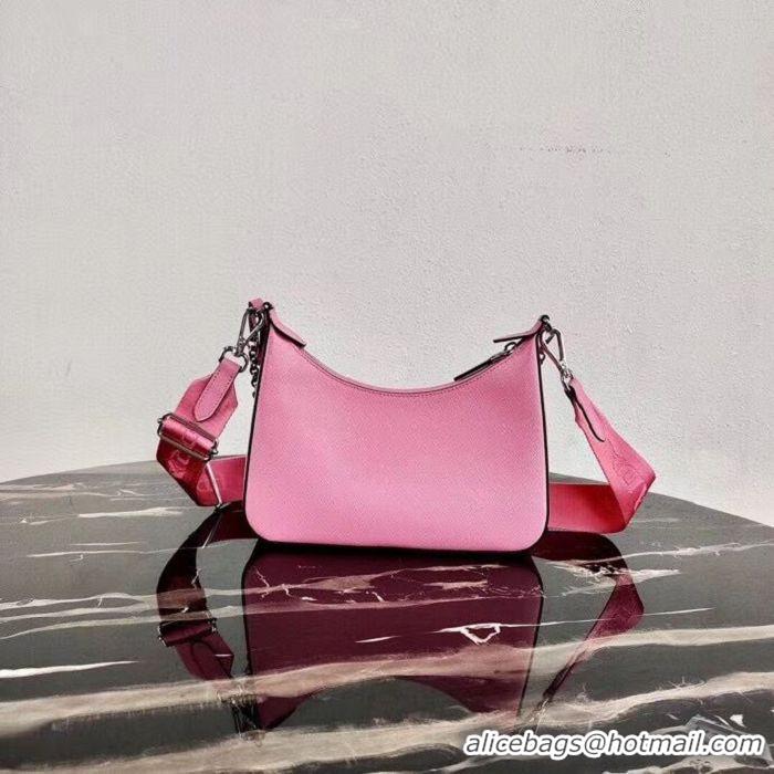 Perfect Discount Prada Saffiano leather mini shoulder bag 2BH204 pink