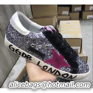 ​Luxury Golden Goose GGDB Calfskin Leather Star Sneaker GB1465 Silver Sequins/Rosy/Black 2020(For Women and Men)