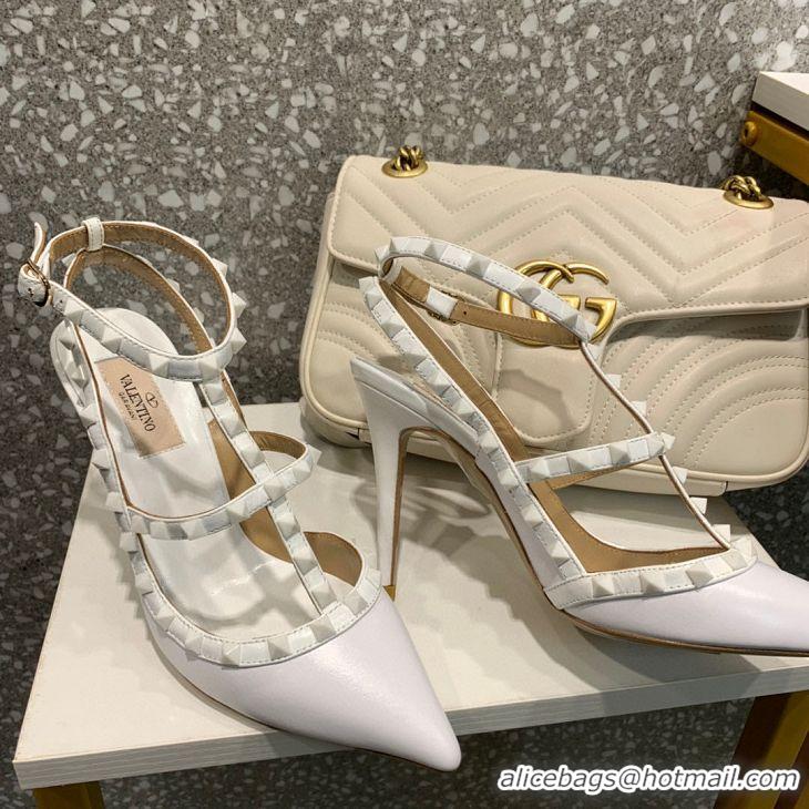 Most Popular Valentino High-Heeled Shoes For Women V8790 White