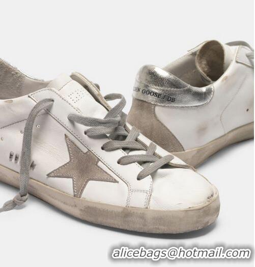 Top Design Golden Goose GGDB Super-Star sneakers with silver-coloured heel tab and metal stud lettering GGBD15