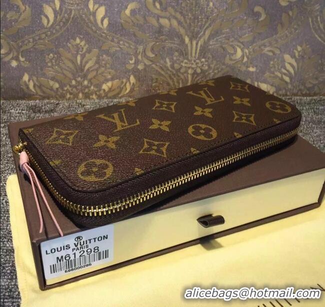 AAAA Discount Louis Vuitton Monogram canvas Clemence Wallet M61298 Rose Ballerine