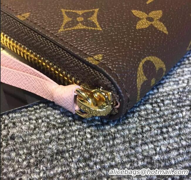 AAAA Discount Louis Vuitton Monogram canvas Clemence Wallet M61298 Rose Ballerine