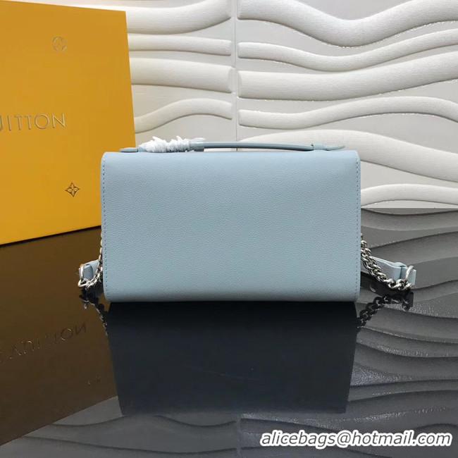 Best Grade Louis Vuitton Original Grain calfskin LOCKME CLUTCH M56087 sky blue