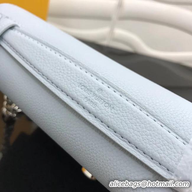 Best Grade Louis Vuitton Original Grain calfskin LOCKME CLUTCH M56087 sky blue