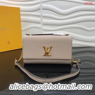 Grade Quality Louis Vuitton Original Grain calfskin LOCKME CLUTCH M56087 Taupe