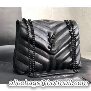 Grade Quality Saint Laurent Loulou Matelasse "Y" Original Leather Small Chain Bag Y49469 Black