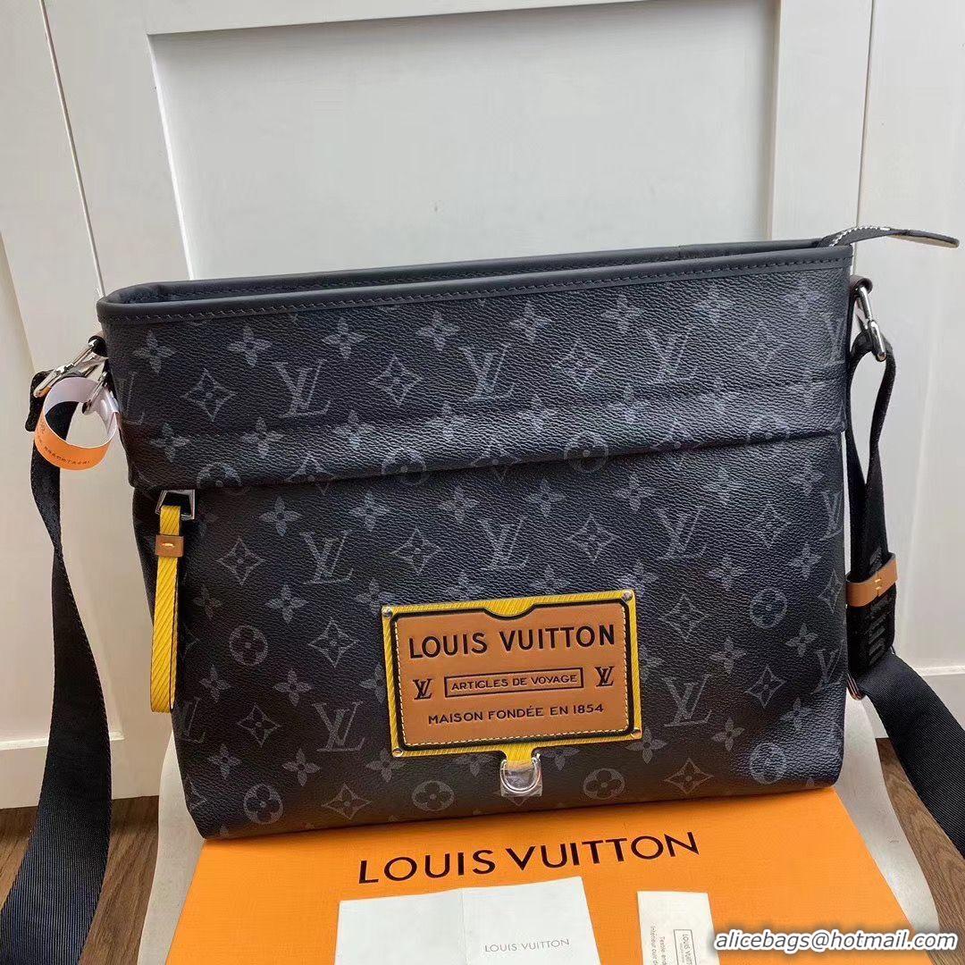 Top Quality Louis Vuitton Original Leather Monogram Eclipse Messenger PM Voyager M48219 Coffee