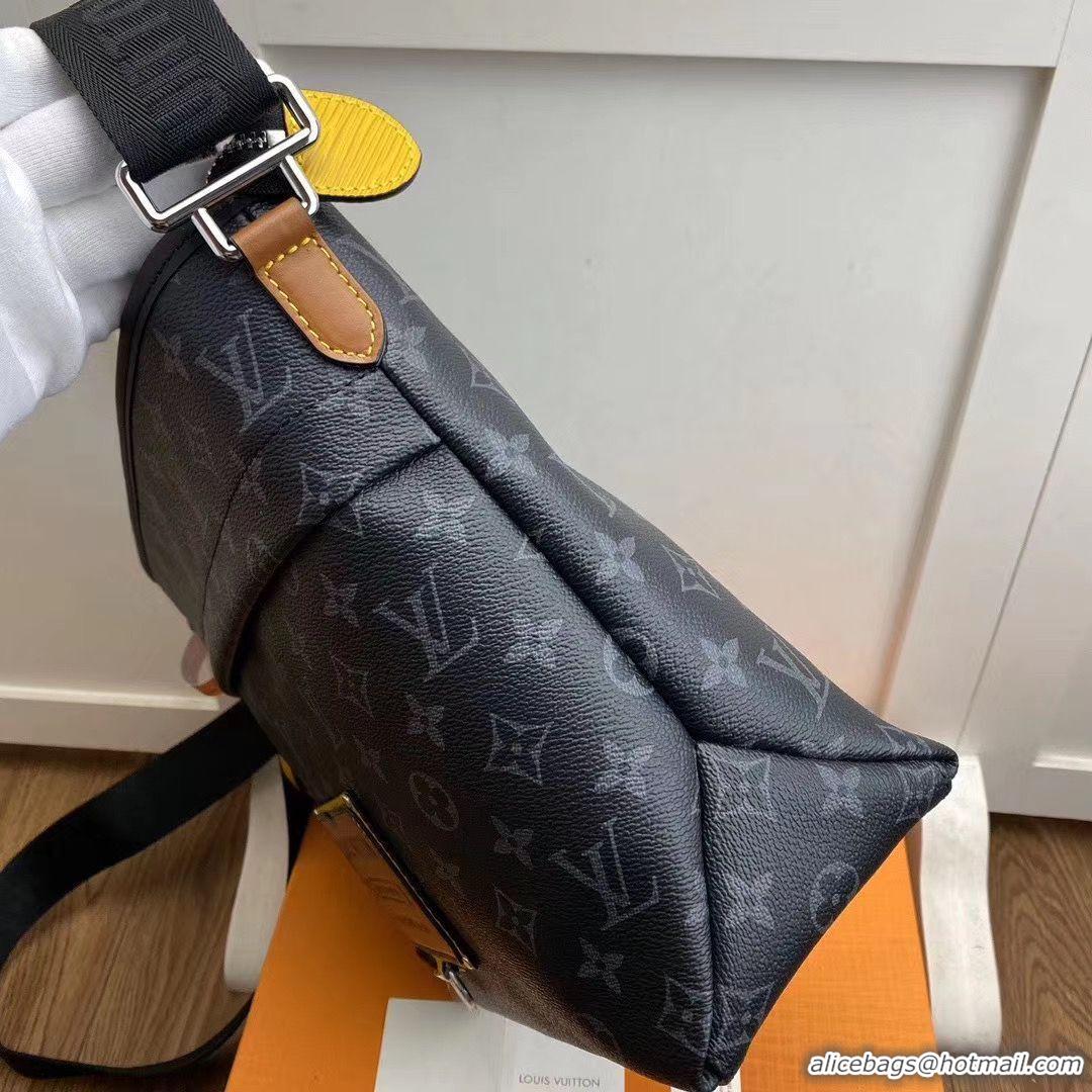 Top Quality Louis Vuitton Original Leather Monogram Eclipse Messenger PM Voyager M48219 Coffee