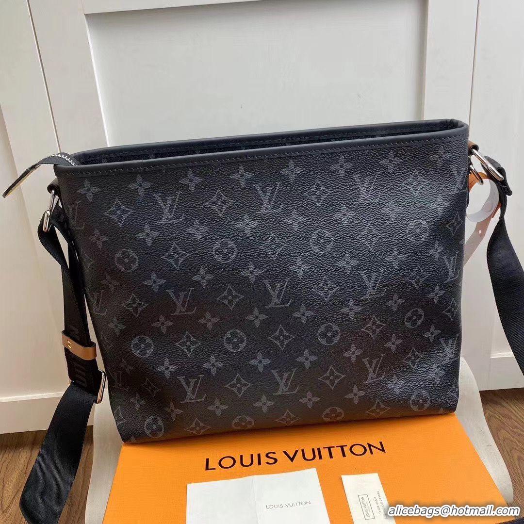 Top Quality Louis Vuitton Original Leather Monogram Eclipse Messenger PM Voyager M48219 Coffee