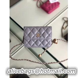 Super Chanel Sheepskin Original Leather Pocket P0146 grey