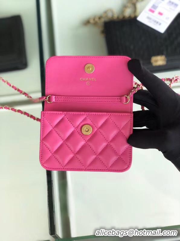 Classic Chanel Sheepskin Original Leather Pocket AP0146 rose