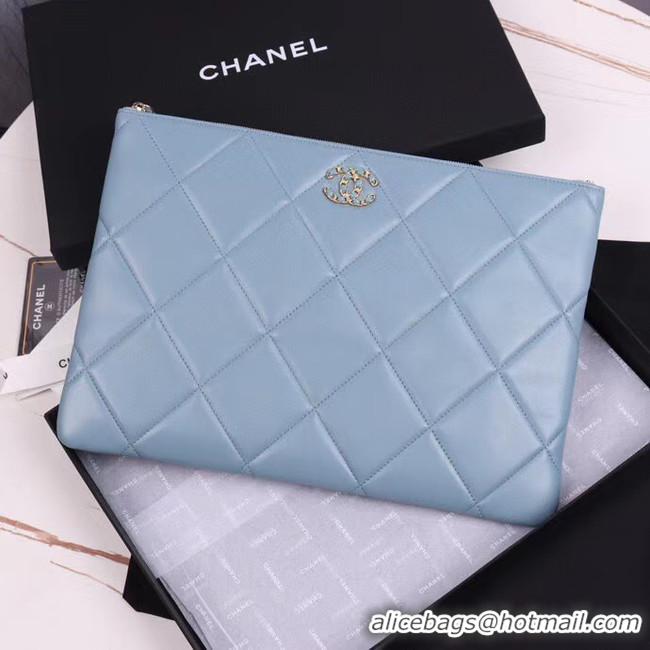 Shop Cheap CHANEL 19 Sheepskin Original Leather Carry on bag AP0952 light blue