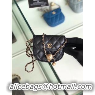 Fashion Chanel Sheepskin Original Leather Pocket AP1461 black