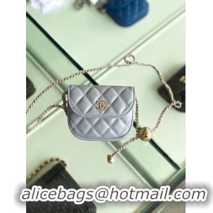 Buy Ladies Chanel Sheepskin Original Leather Pocket AP1461 grey