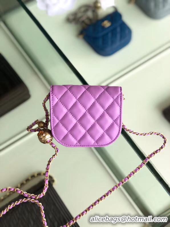 Design Cheap Chanel Sheepskin Original Leather Pocket AP1461 Lavender