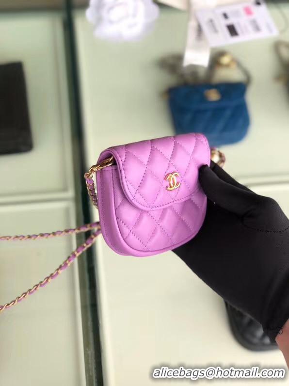 Design Cheap Chanel Sheepskin Original Leather Pocket AP1461 Lavender