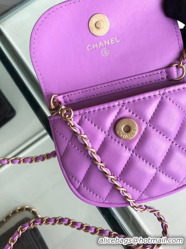 Design Cheap Chanel Sheepskin Original Leather Pocket AP1461 Lavender