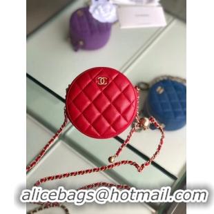 Practical Chanel Original mini Sheepskin bag AS1449 red