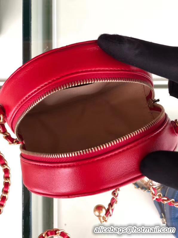 Practical Chanel Original mini Sheepskin bag AS1449 red