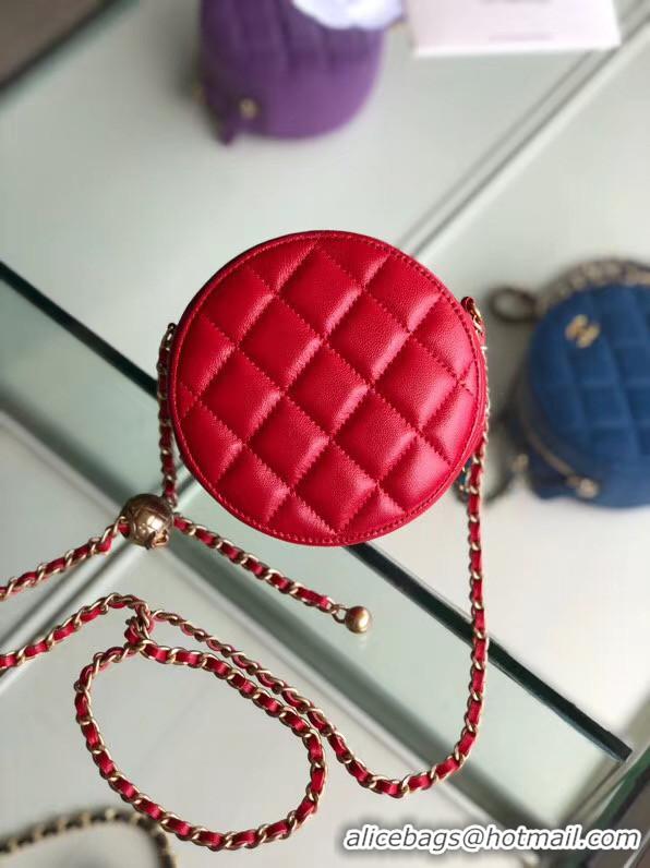 Practical Chanel Original mini Sheepskin bag AS1449 red