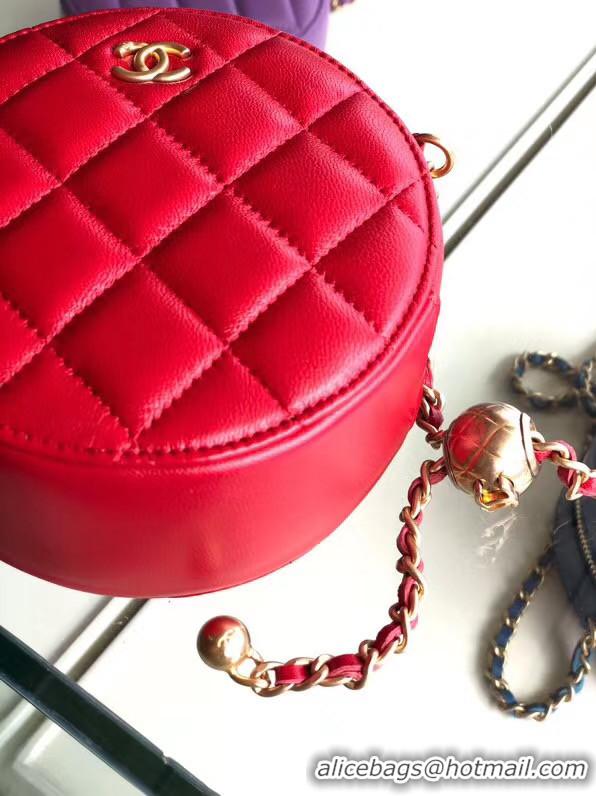 Practical Chanel Original mini Sheepskin bag AS1449 red