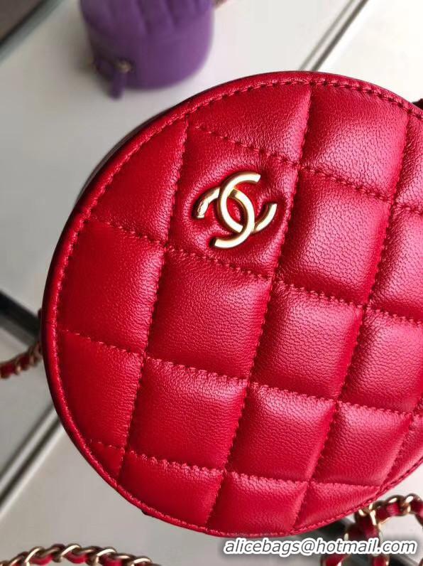 Practical Chanel Original mini Sheepskin bag AS1449 red