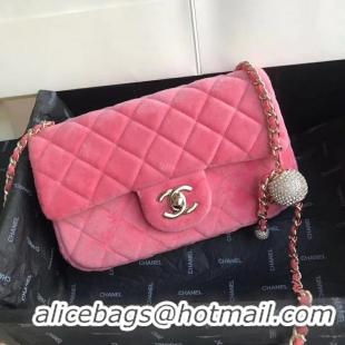 Sophisticated Chanel Original Small velvet flap bag AS1792 pink