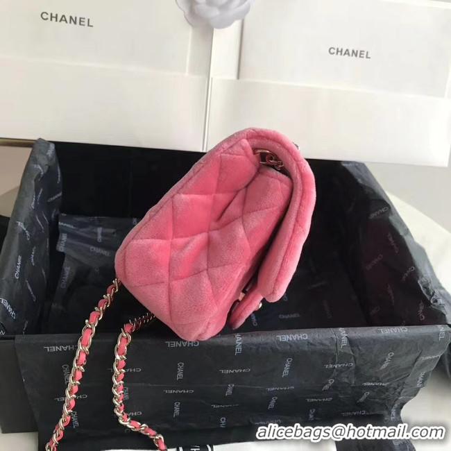 Sophisticated Chanel Original Small velvet flap bag AS1792 pink