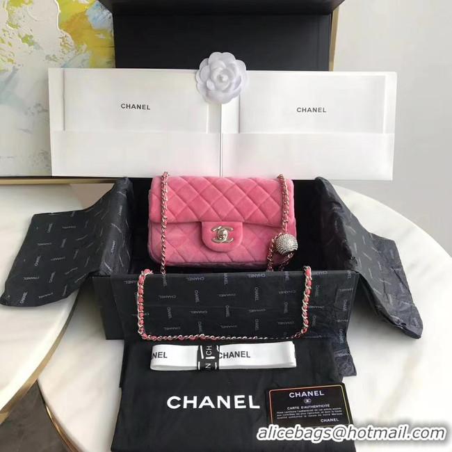 Sophisticated Chanel Original Small velvet flap bag AS1792 pink