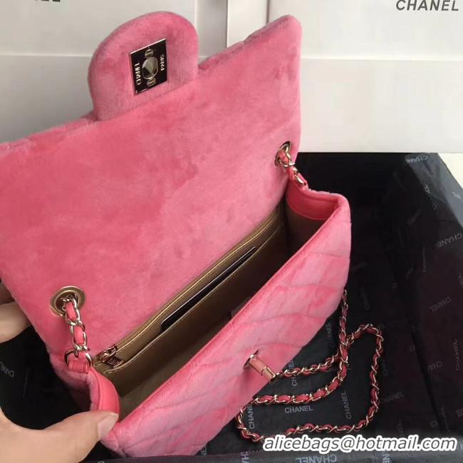 Sophisticated Chanel Original Small velvet flap bag AS1792 pink