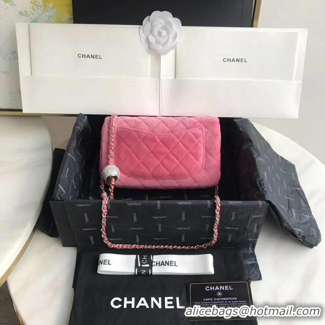 Sophisticated Chanel Original Small velvet flap bag AS1792 pink