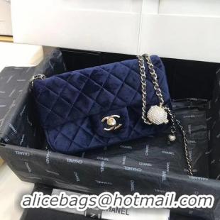 Good Quality Chanel Original Small velvet flap bag AS1792 royal