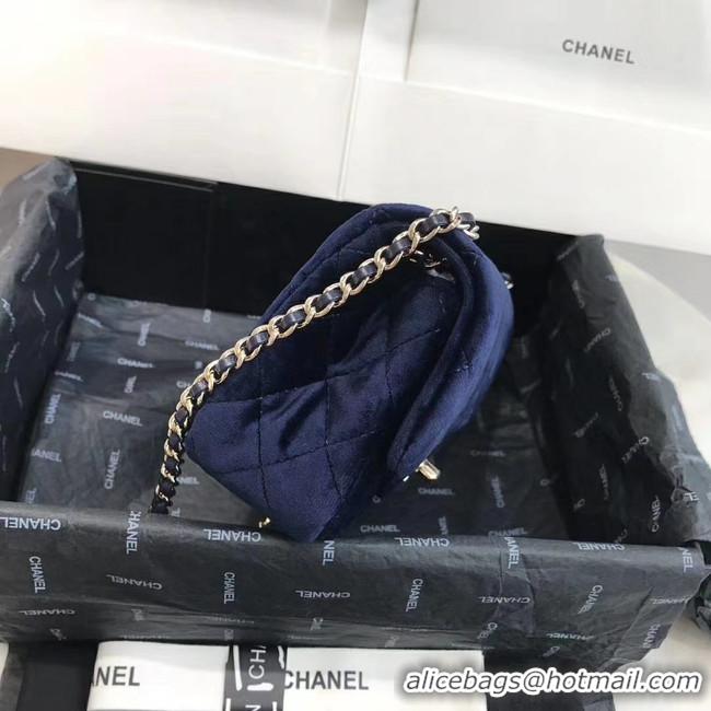 Good Quality Chanel Original Small velvet flap bag AS1792 royal