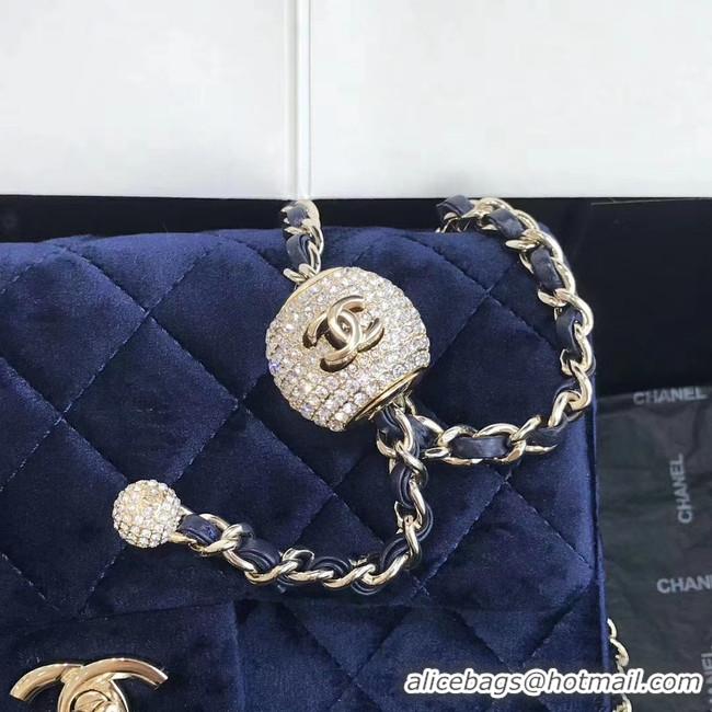 Good Quality Chanel Original Small velvet flap bag AS1792 royal