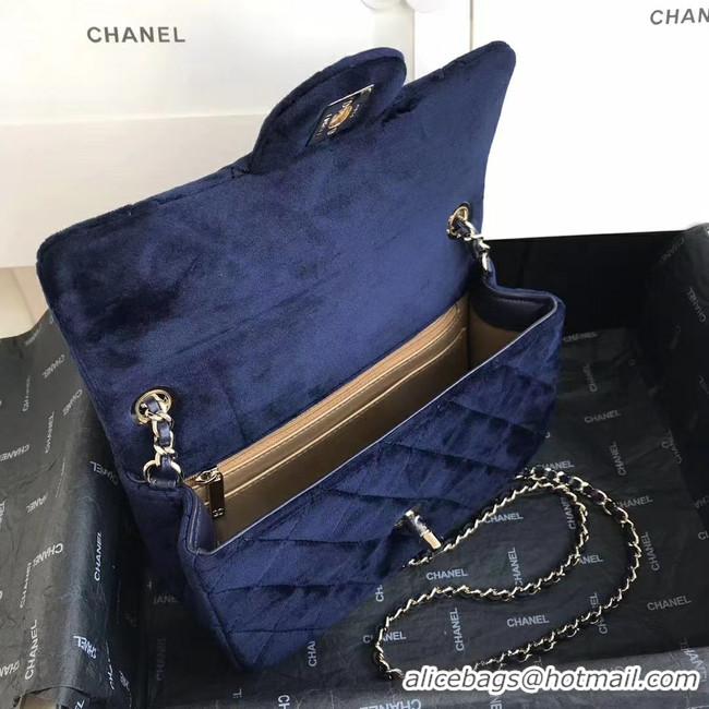 Good Quality Chanel Original Small velvet flap bag AS1792 royal