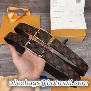 Wholesale Louis Vuitton Width 3.5cm Damier Ebene Canvas Belt V61441