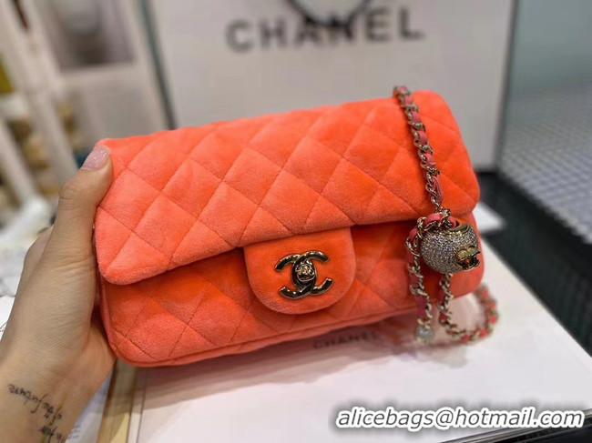 Original Cheap Chanel Original Small velvet flap bag AS1792 orange