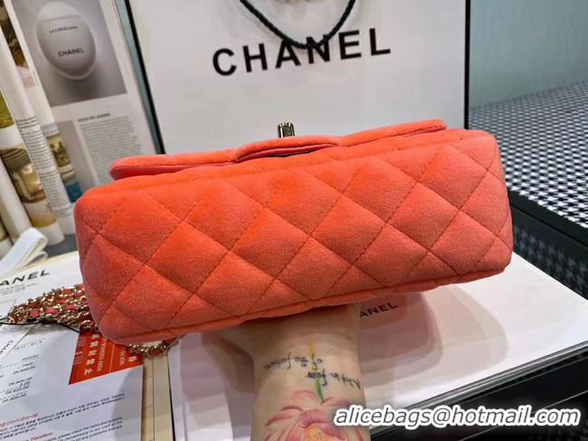 Original Cheap Chanel Original Small velvet flap bag AS1792 orange