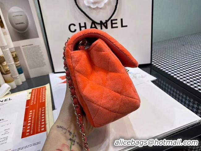 Original Cheap Chanel Original Small velvet flap bag AS1792 orange