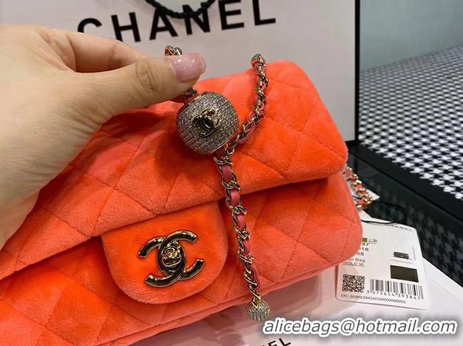 Original Cheap Chanel Original Small velvet flap bag AS1792 orange