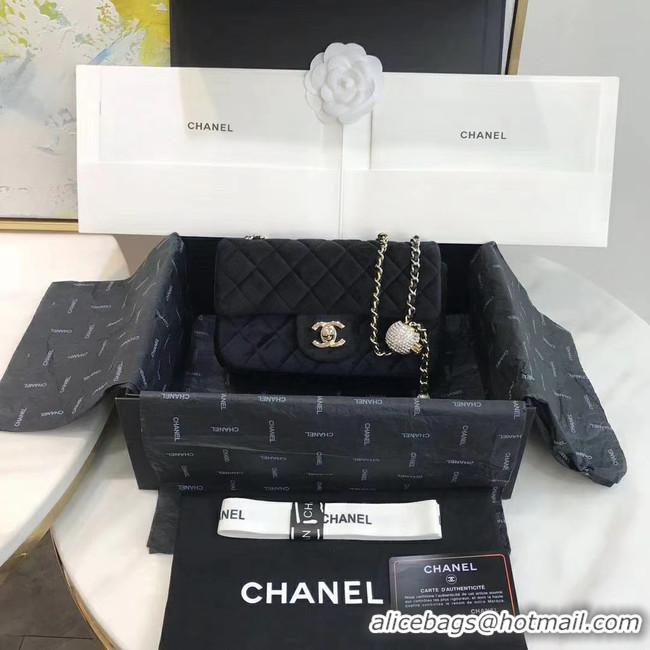 Perfect Chanel Original Small velvet flap bag AS1792 black