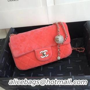 Best Price Chanel Original Small velvet flap bag AS1792 Watermelon red