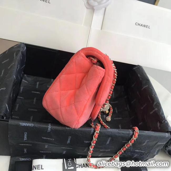 Best Price Chanel Original Small velvet flap bag AS1792 Watermelon red